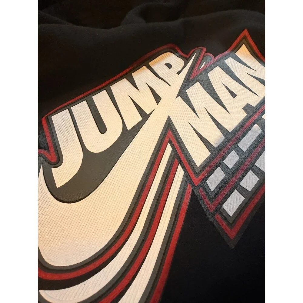 Jump Man Jordan Youth Hoodie Size 10 Black Red Pullover Sweatshirt